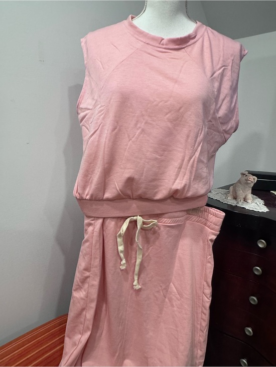 Zenana Dresses & Skirts - Soft Pink Sleeveless Pullover Cropped Top and Skirt